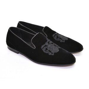 Men Bruno Magli Sacco Emblem Velvet Smoking Loafer 10.5